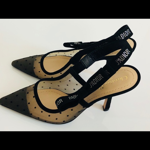J'ADIOR SLINGBACK NUDE BLACK SWISS W/ RHINESTONES - Picture 6 of 8